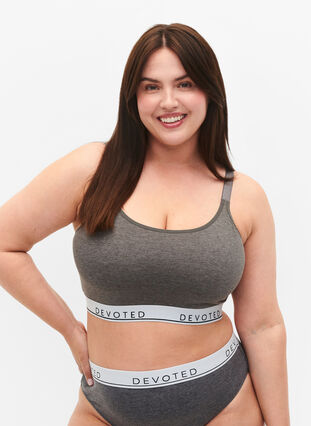 Myk BH med justerbare stropper, Medium Grey Melange, Model image number 0