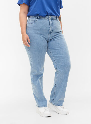 Megan jeans med ekstra høyt liv, Light blue, Model image number 2