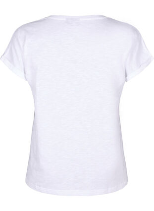 T-skjorte med trykk i økologisk bomull, B. White Black Print, Packshot image number 1