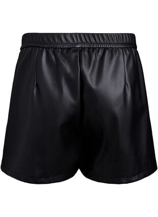 Zizzi Loose fit imitert skinnshorts med elastisk linning, Black, Packshot image number 1
