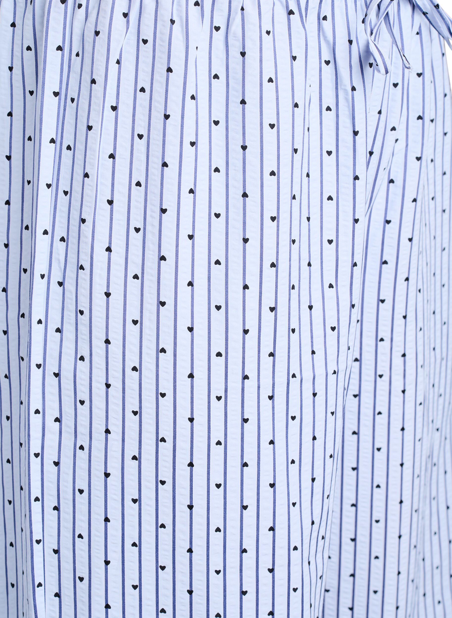 Zizzi L&oslash;se pyjamasbukser i seersucker med h&oslash;y midje, Bl&aring;, Packshot image number 2