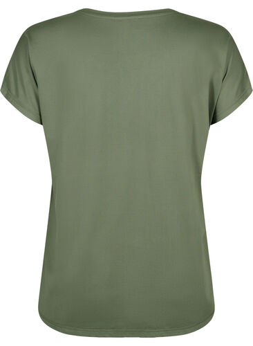 Kortermet trenings-T-skjorte, Thyme, Packshot image number 1