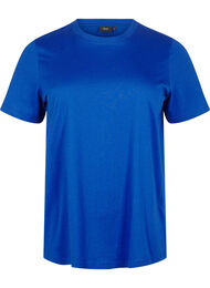 Basic T-skjorte i bomull med rund hals, Sodalite Blue