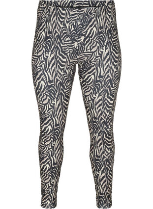 Lange leggings med zebramønster, Black Zebra AOP, Packshot image number 0