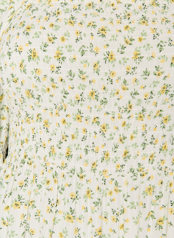 Blomstrete sommerkjole i viskose, Hvit, Packshot image number 2
