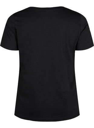 T-skjorte i bomull med trykk foran, Black LOS ANGELES, Packshot image number 1
