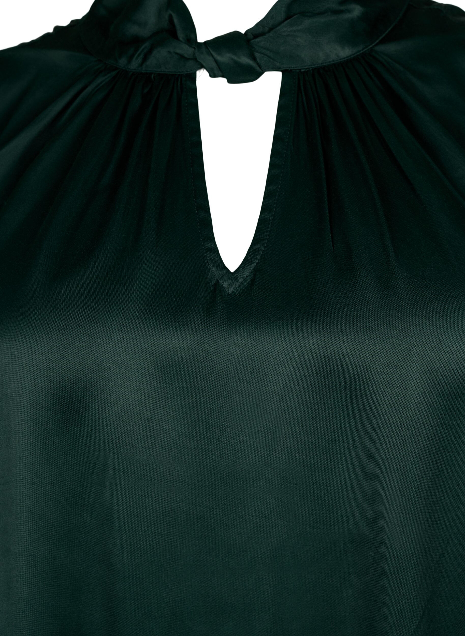 Zizzi Ermel&oslash;s topp i viskose med detaljer, Scarab, Packshot image number 2