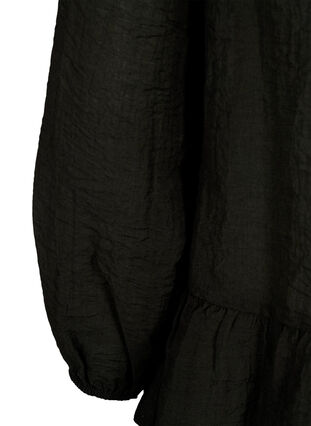 Zizzi Viskosebluse med peplum, Svart, Packshot image number 3