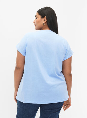 Kortermet T-skjorte i bomullsblanding, Serenity, Model image number 1