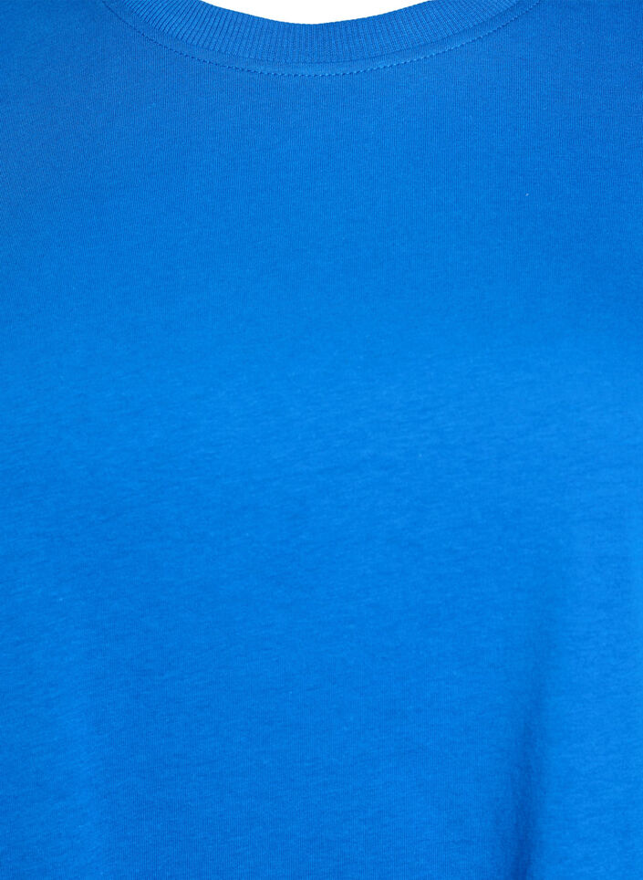 Basic T-skjorte i bomull med rund hals, Bl&aring;, Packshot image number 2