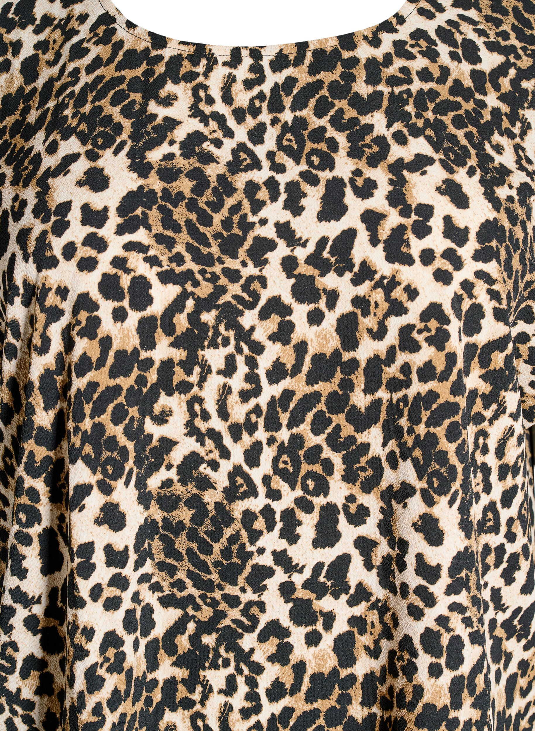 Zizzi Kortermet bluse med leopardm&oslash;nster, Leopard AOP, Packshot image number 2