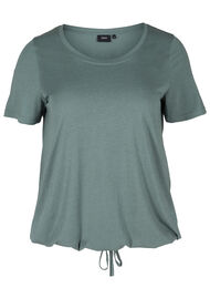 Kortermet T-skjorte med justerbar bunn, Balsam Green