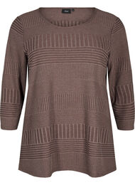 Bluse med 3/4-ermer og stripemønster, Ch. Martini Mel.