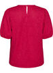 Bluse med tekstur og korte ermer, Rosa, Packshot image number 1