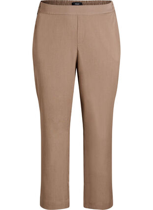 Zizzi Loose fit bukser med høy midje, Brun, Packshot image number 0