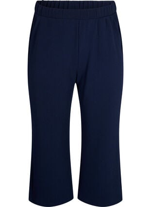 Løse bukser med 7/8 lengde, Navy Blazer Solid, Packshot image number 0