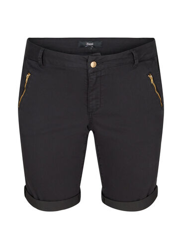 Tettsittende shorts med lommer, Black, Packshot image number 0