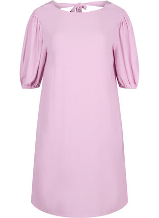 Kjole i viskose med ryggdetalj, Mauve Mist, Packshot image number 0