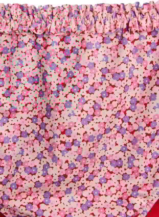 Zizzi Blomstret tai bikini truse med rynket kant, Rosa, Packshot image number 2