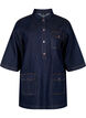Denimkjole med store lommer og 3/4 ermer, Blå, Packshot image number 0