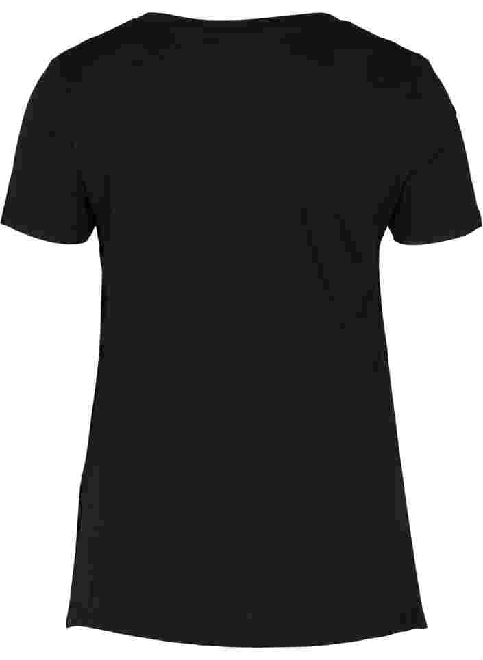T-skjorte i bomull med A-form, Black GLAMOROUS, Packshot image number 1