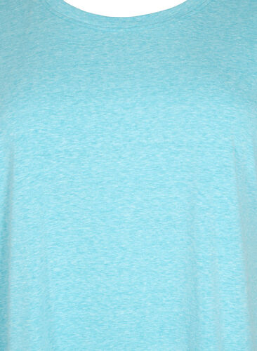 Melert T-skjorte med korte ermer, Blue Atoll Mél, Packshot image number 2