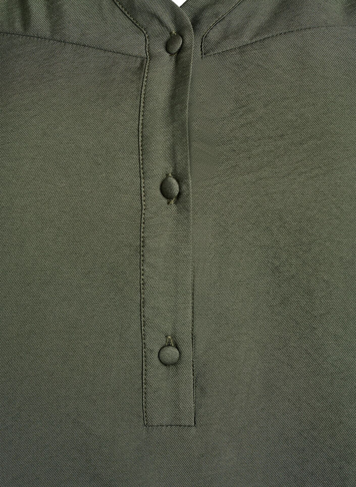 Viskosebluse med smock og rynkede detaljer, Grønn, Packshot image number 2
