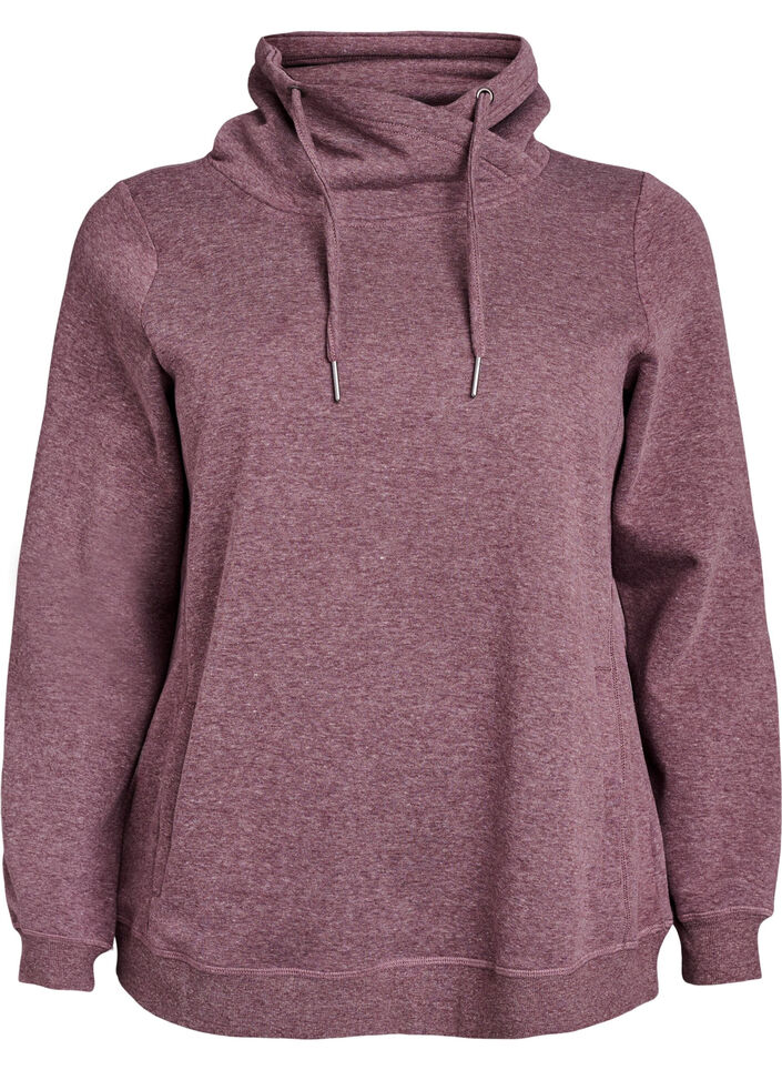 Genser med h&oslash;y hals og lommer, R&oslash;d, Packshot image number 0