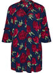 Blomsterkjole i viskose med volanger, Bl&aring;, Packshot image number 0