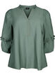 Bluse med ruffles, Duck Green, Packshot image number 0