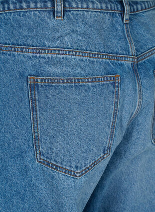 Zizzi Straight fit jeans med knytebelte, Blue Denim, Packshot image number 3