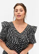 Stripete tunika med frynser, Black/White Stripes, Model image number 2