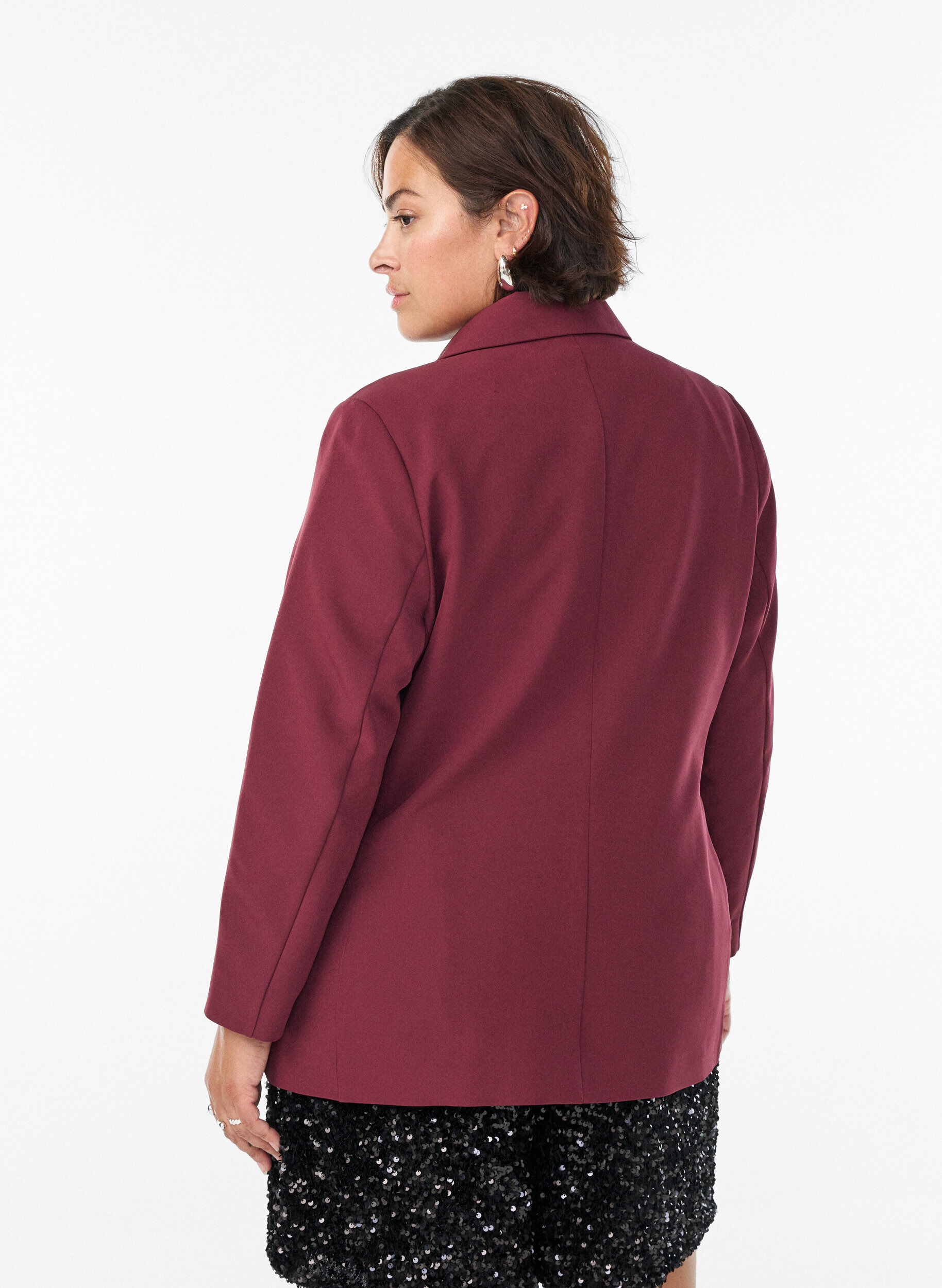 Zizzi Klassisk blazer med knappelukking, R&oslash;d, Model image number 2