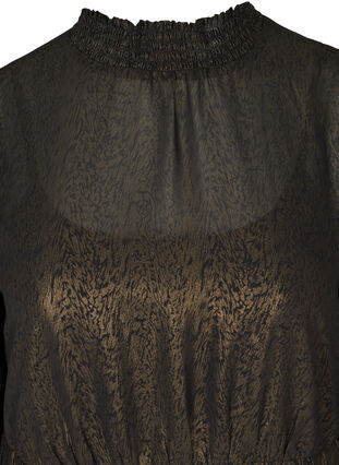 Langermet kjole med smock, Black w. Gold, Packshot image number 2