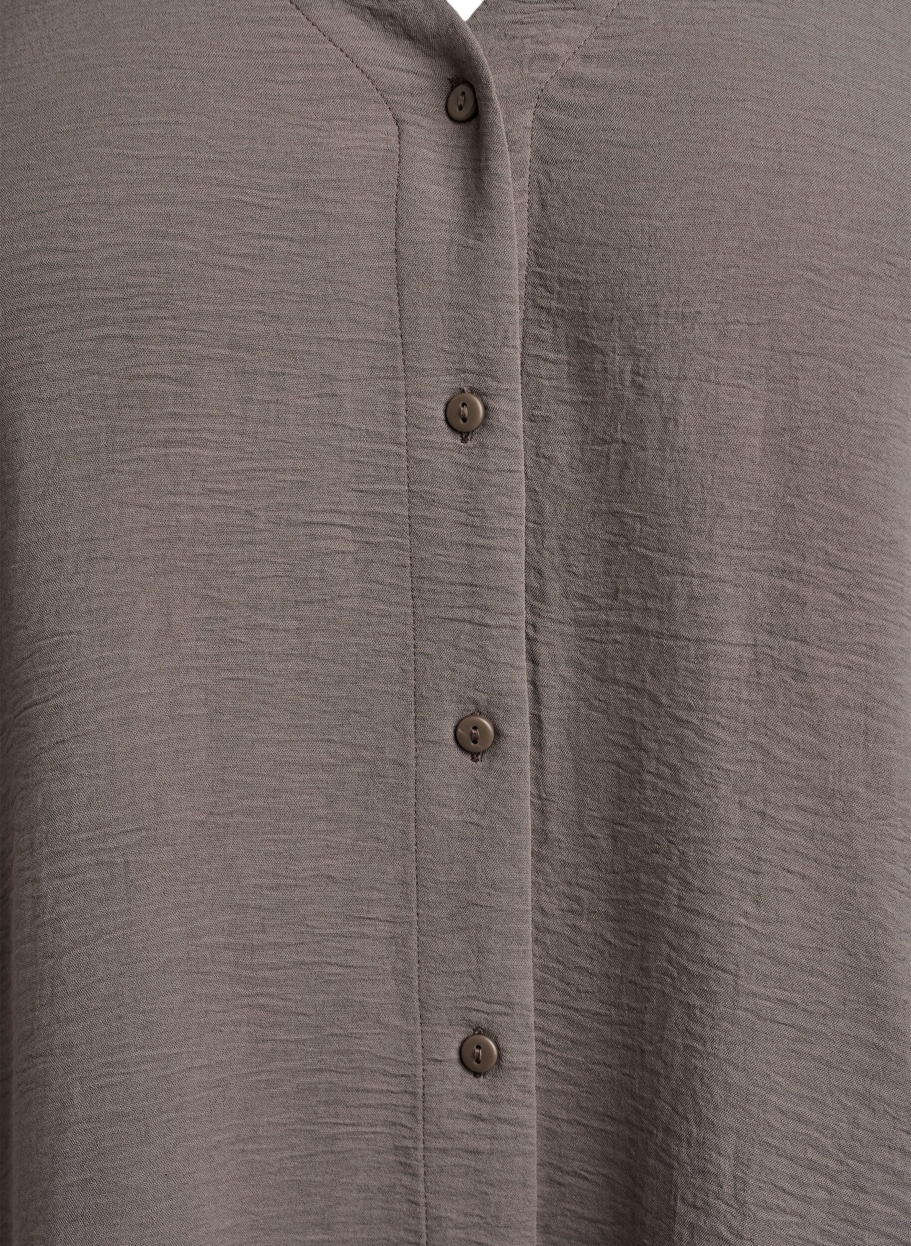 ZizziSkjortebluse med v-hals og 3/4 ermer, Beige, Packshot image number 2