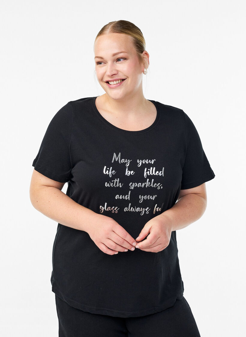 FLASH - T-skjorte med motiv, Svart, Model image number 0