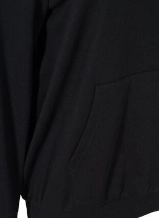 Hettegenser med lomme, Black, Packshot image number 3