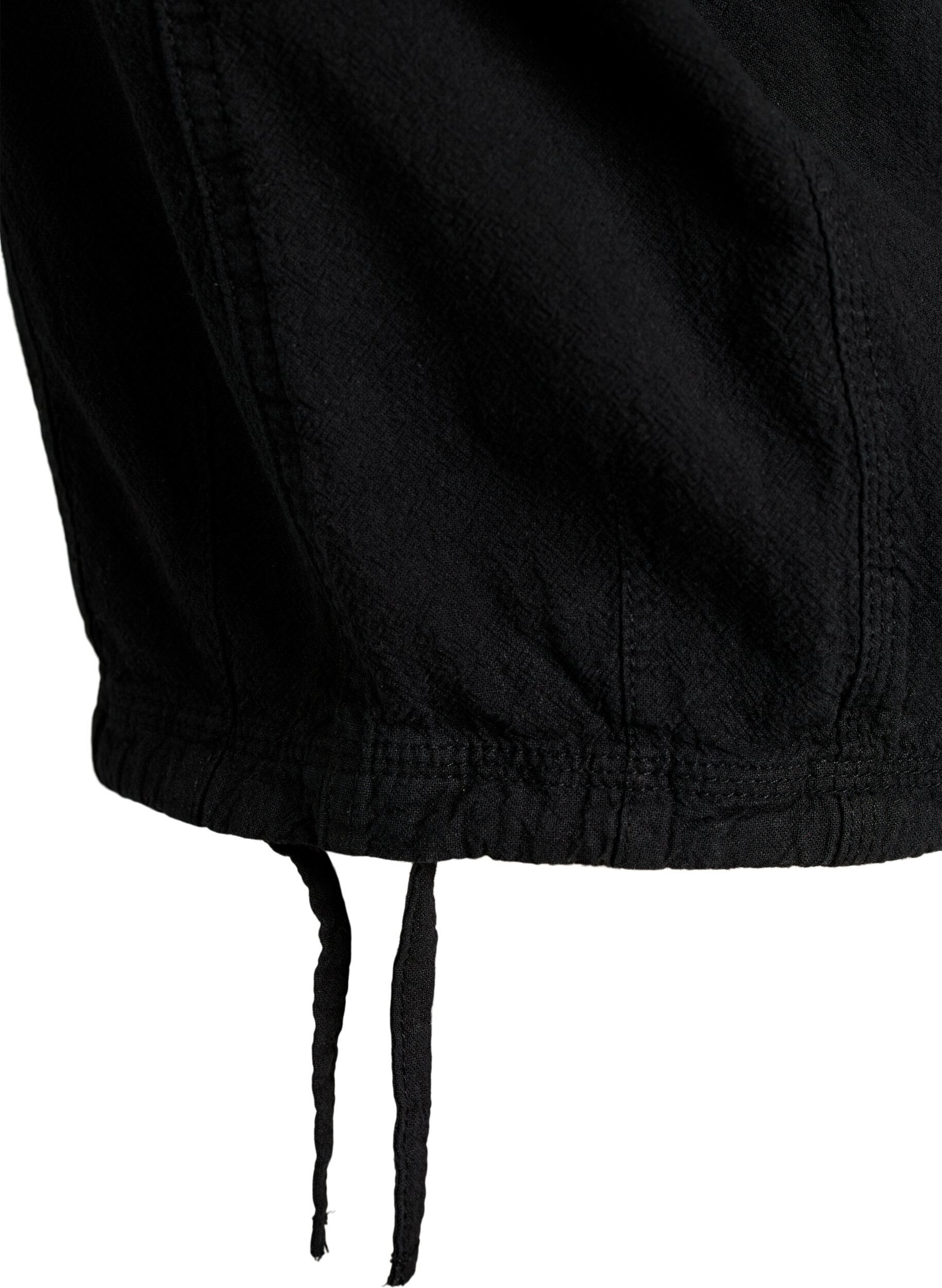 ZizziCapribukser i bomull, Svart, Packshot image number 3