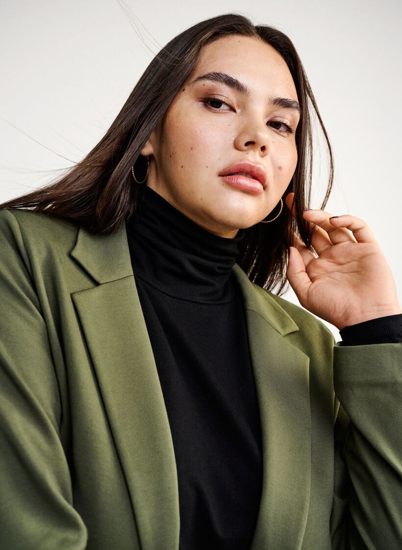 Enkel blazer med knappelukking, Grønn, Image image number 0