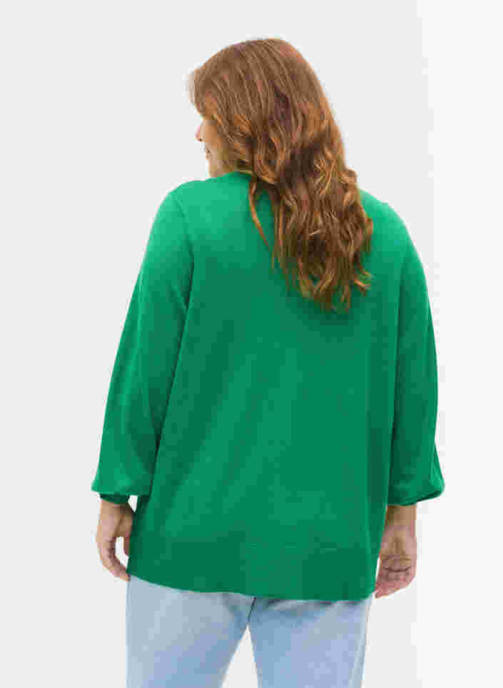 Strikkecardigan med knapper i viskoseblanding, Jolly Green, Model