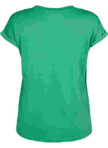 Kortermet T-skjorte i bomullsblanding, Kelly Green, Packshot image number 1