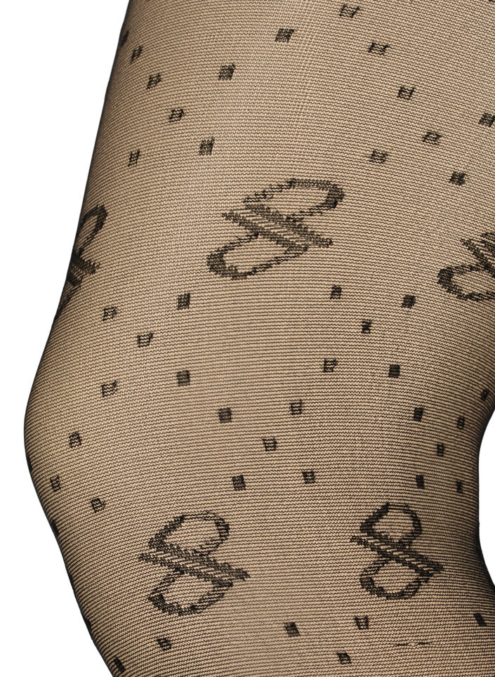 Tights med mønster i 25 denier, Black, Packshot image number 1