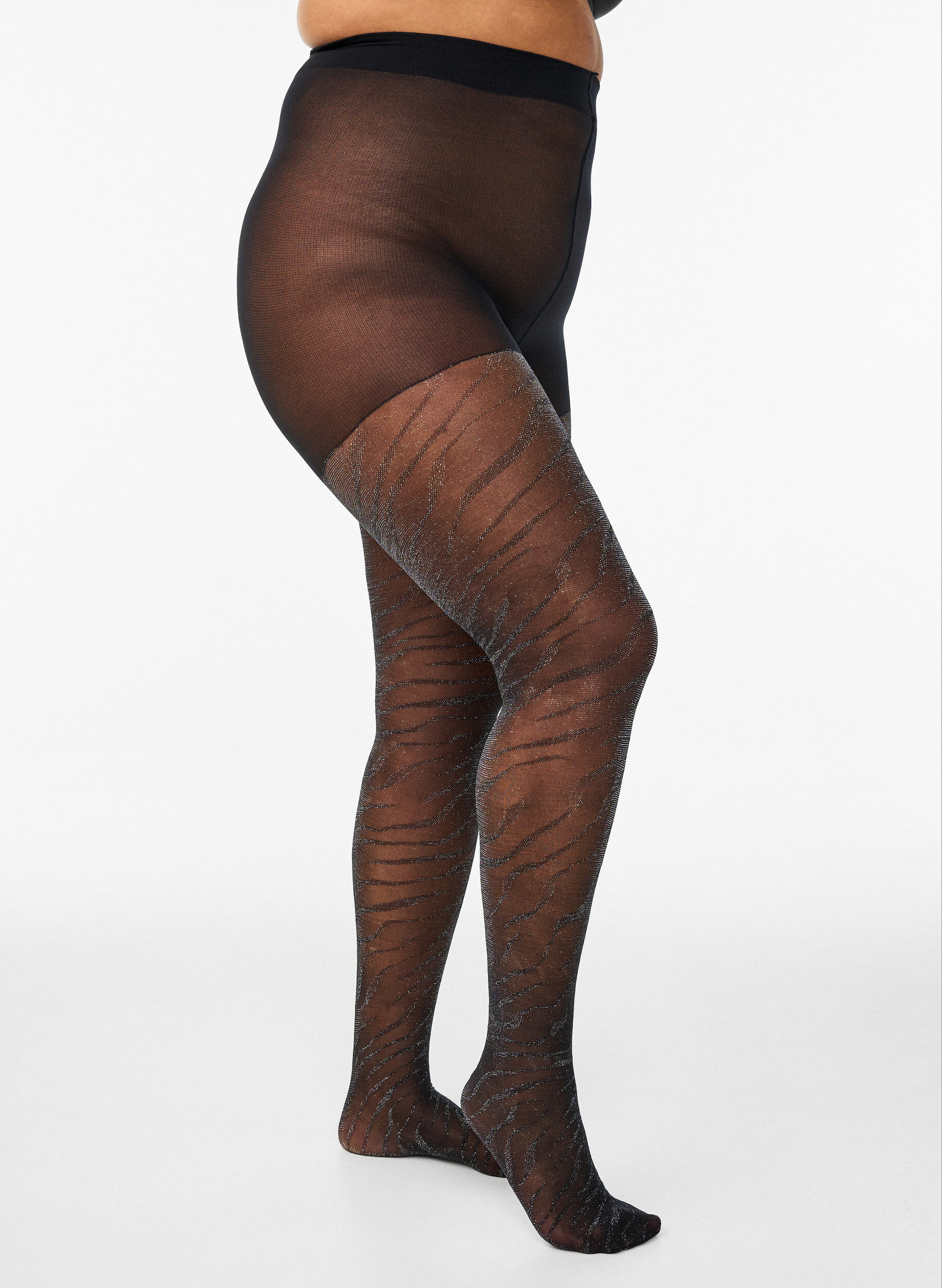 Tights med glittersebra og 30 denier