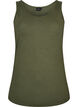 Ensfarget basic topp i bomull, Gr&oslash;nn, Packshot image number 0