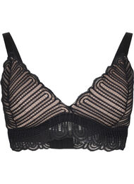 Bralette med blonder og myk vattering, Black