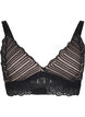 Bralette med blonder og myk vattering, Svart, Packshot image number 0