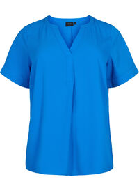 Kortermet bluse med V-hals