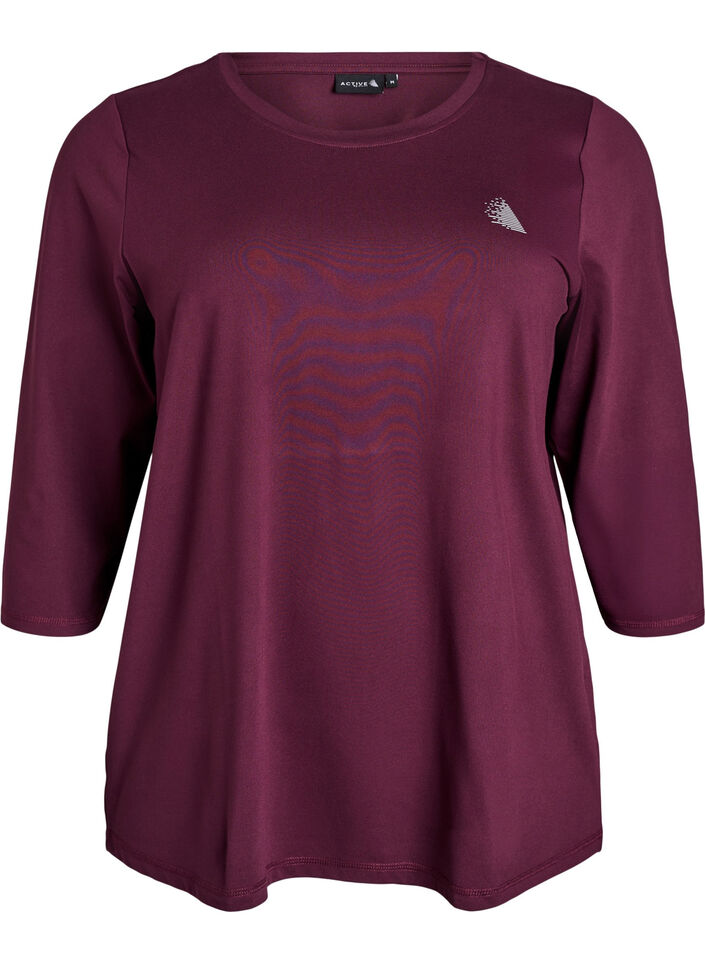 Treningsbluse med 3/4-ermer, R&oslash;d, Packshot image number 0