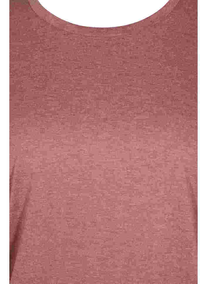 Ensfarget bluse med 3/4-ermer, Mahogany Mel, Packshot image number 2