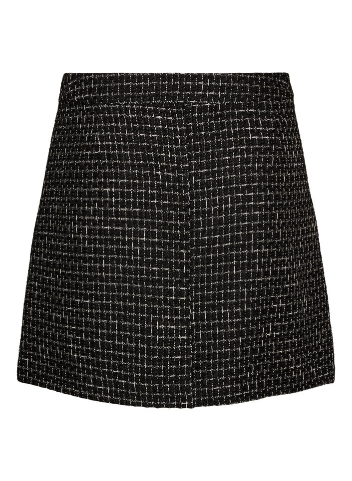 Kort boucl&eacute;-skj&oslash;rt, Svart, Packshot image number 1